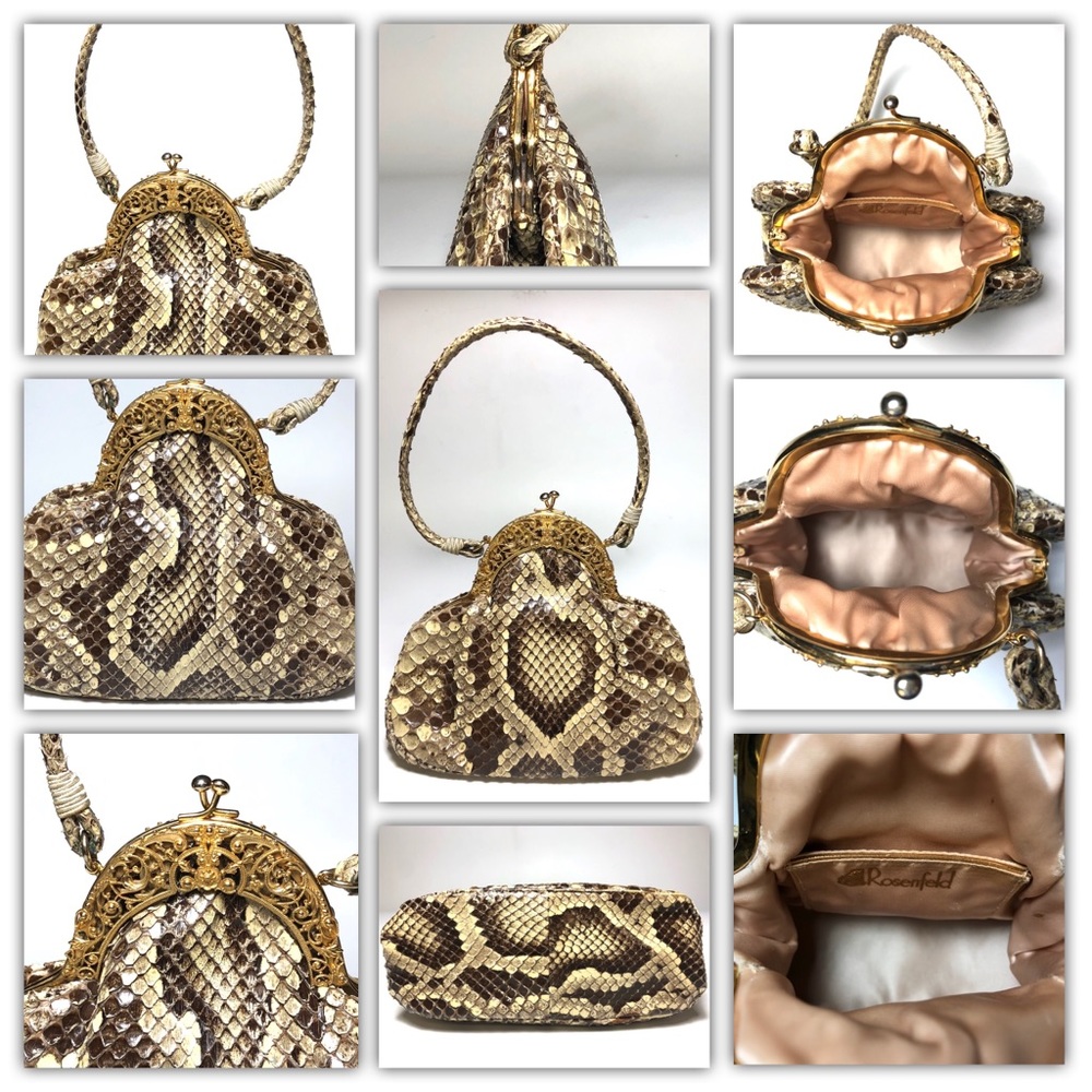 Rosenfeld Python Snakeskin Repoussé Evening Bag